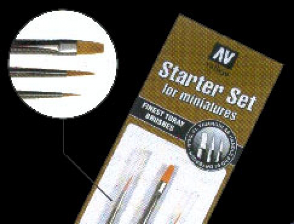 Vallejo Brush Set Starter Toray (3) (3/0 , 1, Flat Dry 4)